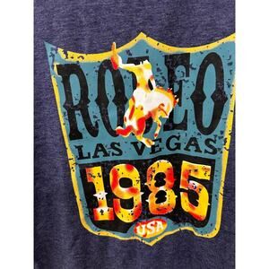 Rodeo Las Vegas 1985 Vintage-Style Tee – Women’s Medium (Blue)